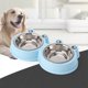 thumbnail image 5 of Cuencos de acero inoxidable para mascotas, cuencos dobles para comida y agua para perros, gatos y conejos, comedero antideslizante para mascotas con modelo bonito, 2 uds., 5 of 5