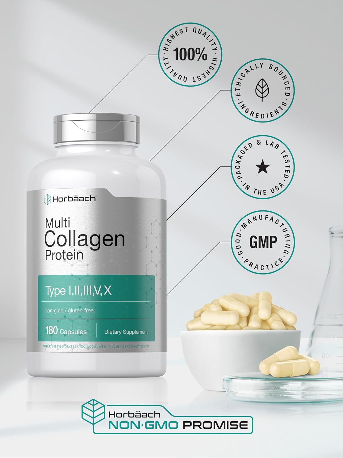 SkinPep Marine Collagen Capsules 1270mg – 100% Pure Type 1 Double Hydrolysed Max Potency