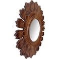 thumbnail image 7 of DecorShore 24" Vintage Scroll Brown Farmhouse Style Wooden Bathroom Wall Mirror in Sun Flower Frame, 7 of 7