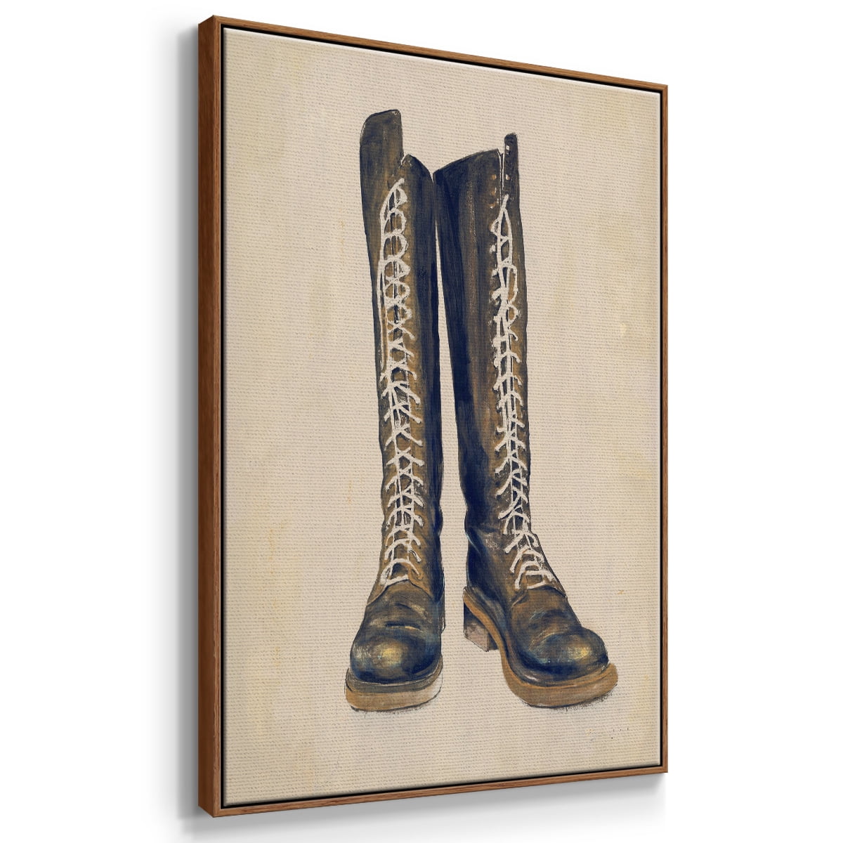 The Shoe Fits III V1 Framed Premium Gallery Wrapped Canvas - Ready to Hang - 17 x 25 - Walnut Floating Frame