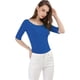 thumbnail image 3 of Día de San Patricio Camiseta Suave De Media Manga Con Cuello Redondo Entallado Para Mujer Azul real M, 3 of 6