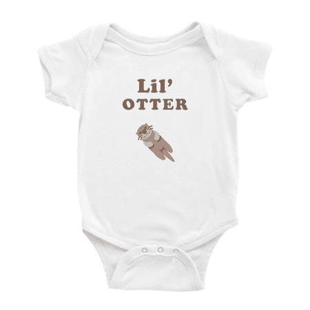 

Cute Infant Romper Lil Otter Animal Funny Boy & Gril Jumpsuit (White 6-12 Months)