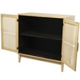 thumbnail image 5 of DecMode 36" x 36" Light Brown Wood 2 Door Cabinet with Beige Rattan Doors and Gold Handles, 1-Piece, 5 of 7