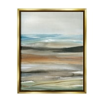 Stupell Industries Abstract Landscape Painting Abstract Painting Gold Floater Framed Art Print Wall Art