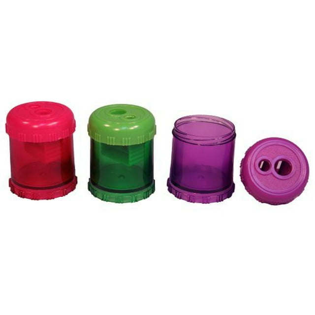 Creative Hobbies Double Hole Pencil Sharpener with Shavings Catcher Tub