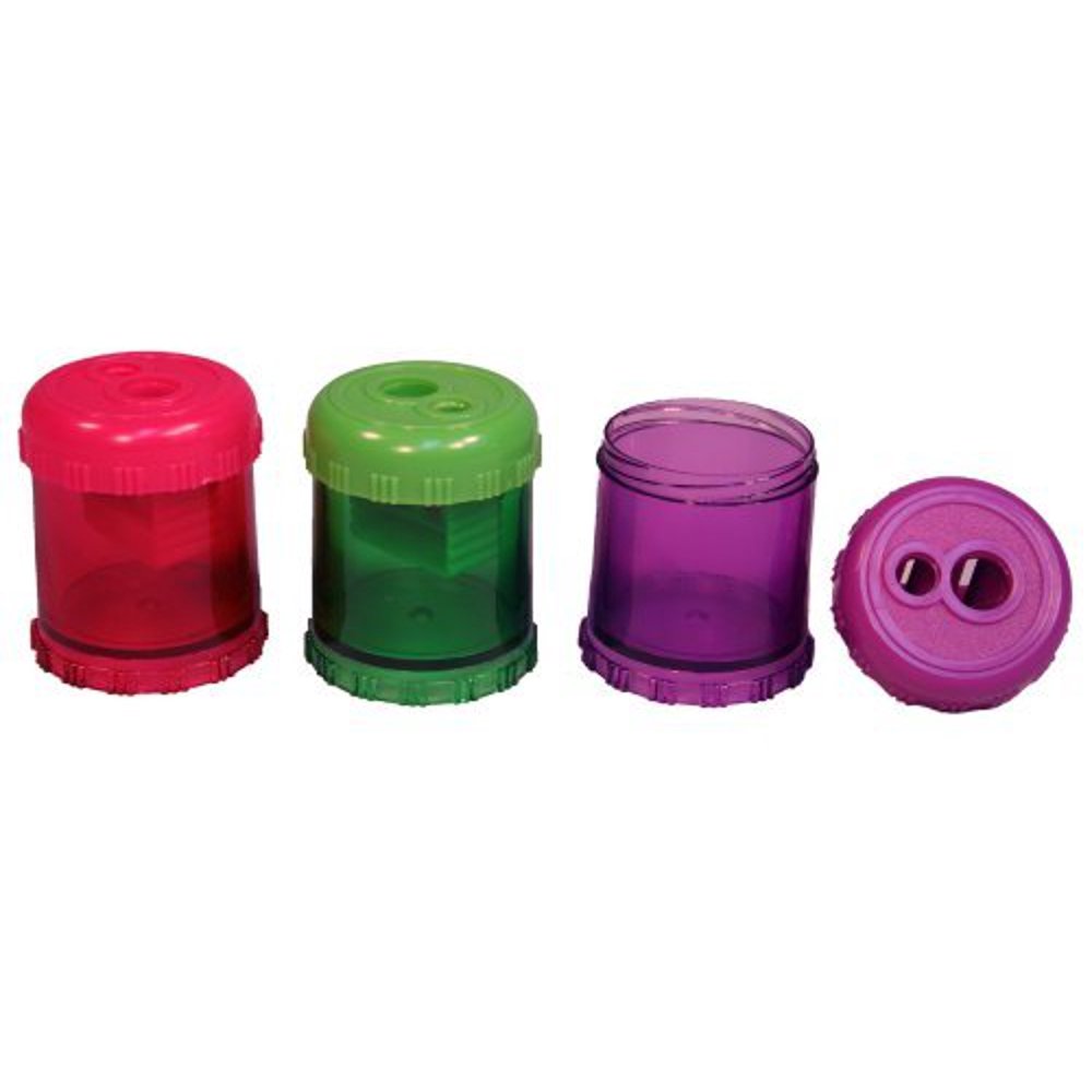 Creative Hobbies Double Hole Pencil Sharpener with Shavings Catcher Tub