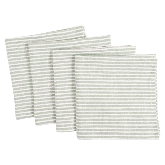 KAF Home Monaco Napkins, Farmhouse Cloth Napkins, 100% Slubbed Cotton, Set of 4, 20x20 inch, Mineral Green