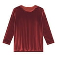 thumbnail image 7 of BLVB Womens Velvet Tops Crewneck 3/4 Sleeve Fall Winter Trendy Dressy Blouses Casual Loose Party Holiday Tunic Shirts, 7 of 7