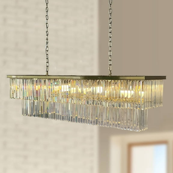 LightUpMyHome 20-Light Modern Crystal Brass Corded Electric Chandelier
