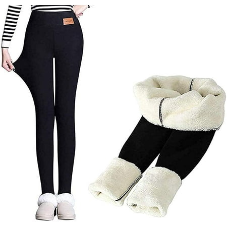 

Women s Warm Thermal Leggings Thick Plush Lined Slim Long Leggings Elastic Winter Tights Trousers M