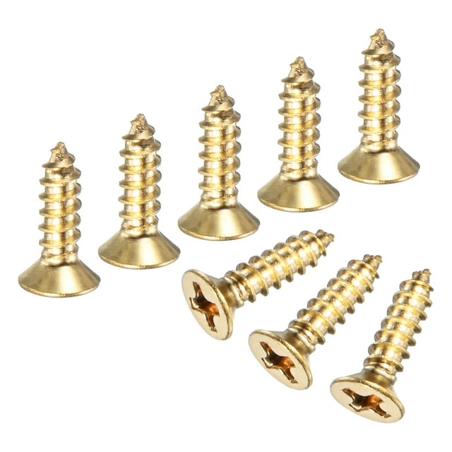Uxcell Paquete de 100 Tornillos de Madera, M3 x 10mm Cabeza Phillips de Latón