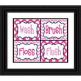 thumbnail image 1 of Robinson, Tamara 14x12 Black Ornate Wood Framed with Double Matting Museum Art Print Titled - Wash, Brush, Floss, Flush Pink, 1 of 4