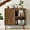 Walnut, variant on Sideboard Buffet Cabinet with Storage, Freestanding Kitchen Storage Cabinet with 2 Slatted Doors and Adjustable Shelves, Wooden Cupboard for Kitchen, Entryway (Slatted Door Natural)