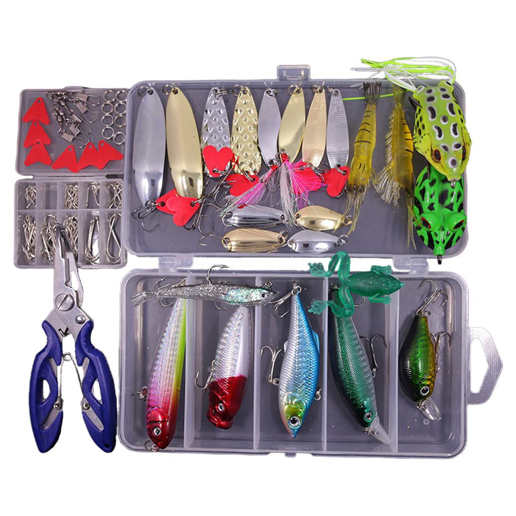 Spinnerbaits Jigs Topwater Lures Hook for Trout Bass Salmon with Free Tackle Box Plastic Worms Lv Bao 275PCS Fishing Lures Set Tackle Including Crankbaits 