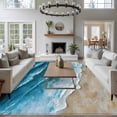 thumbnail image 3 of 8'x10' Area Rugs, Blue Coastal Indoor Outdoor Area Rug for Living Room Bedroom, Summer Beach Nautical Seaside Washable Bathroom Rugs Kitchen Floor Carpet Mats Home Decor Aesthetic, 3 of 8