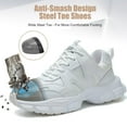 thumbnail image 6 of Steel Toe Shoes for Women Men Wide Non Slip Composite Work Sneakers Indestructible Comfortable Safety Shoes Lightweight Breathable Construction Sneakers Puncture Proof Ergonomic Design White, 6 of 6