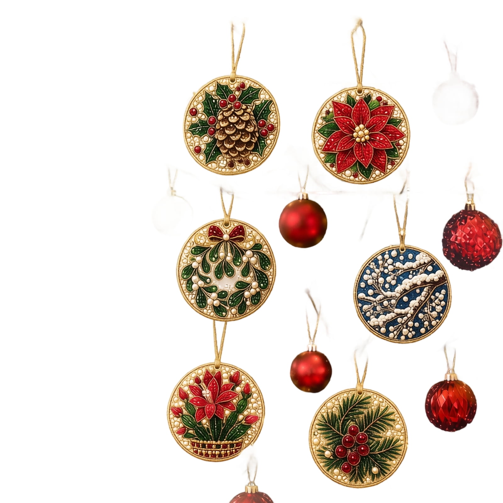 Diamond Art Christmas Ornaments Set 6 Pack Diy Christmas Tree Decorations for Home Craft Kit for Adults Holiday Hanging Decor Gift