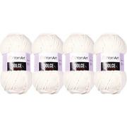 Yarn Art Dolce Yarn 100% MicroPolyester Velvet Blanket Amigurumi Super Bulky :6 Baby Chenille Yarn (4 Skein, 745-LIGHT Cream), 2 Skein