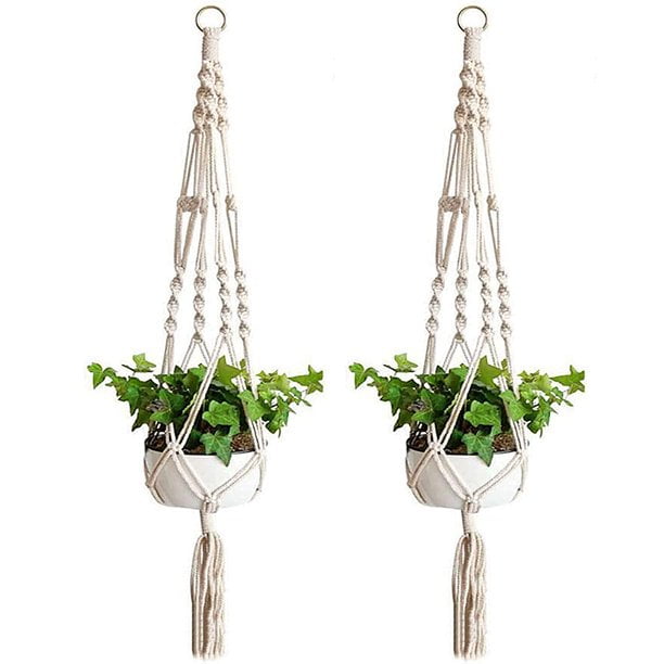 Zardwill Macrame Plant Hangers Handmade Cotton Rope Hanging Planter Basket Decorative Flower Pot