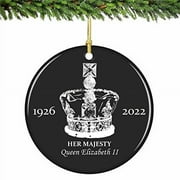 Queen Elizabeth II Christmas Ornament Porcelain Coronation Crown 1926-2023 (Royal Collection)