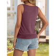 thumbnail image 5 of Womens Banded Bottom V Neck Tank Tops Sleeveless Shirts Casual Loose Fit Clothes 2025 Summer Claret XL, 5 of 8