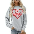 thumbnail image 2 of WEAIXIMIUNG Chandail en Molleton Femme TP Femmes Quotidien Maison Extérieur Entraînement Manches Longues Col Rond T-Shirt Haut Chandail en Molleton Imprimé Blouse de Rue Mode Urbaine, 2 of 7