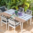 thumbnail image 2 of Purple Lavender Table Cloths for 6 Foot Rectangle Tables, Spring Daisy Butterfly Plants Watercolor Blue Patio Waterproof Elastic Fitted Tablecloths, Washable Rectangular Table Cover for Camping, 2 of 8