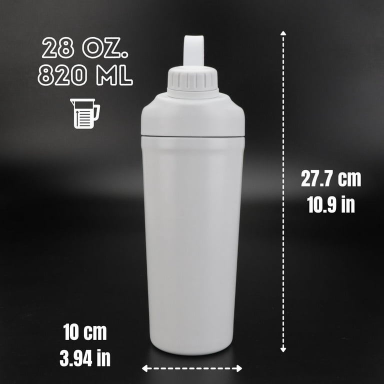 Ozizo Shaker Bottle, Insulated Stainless Steel Protein Shaker Bottle 28 oz, Insulated Shaker with Wire Whisk Ball Spring Mixer