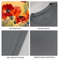 thumbnail image 4 of Coolnut Womens T Shirts Fashion Tops, Red Flowers At Dusk Women's Basic Short Sleeve Tees, Grey Lightweight Casual Summer Clothes, S, 4 of 6