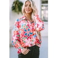 thumbnail image 5 of Women's Multicolor Floral Print Bubble Sleeve Shirt, 5 of 5