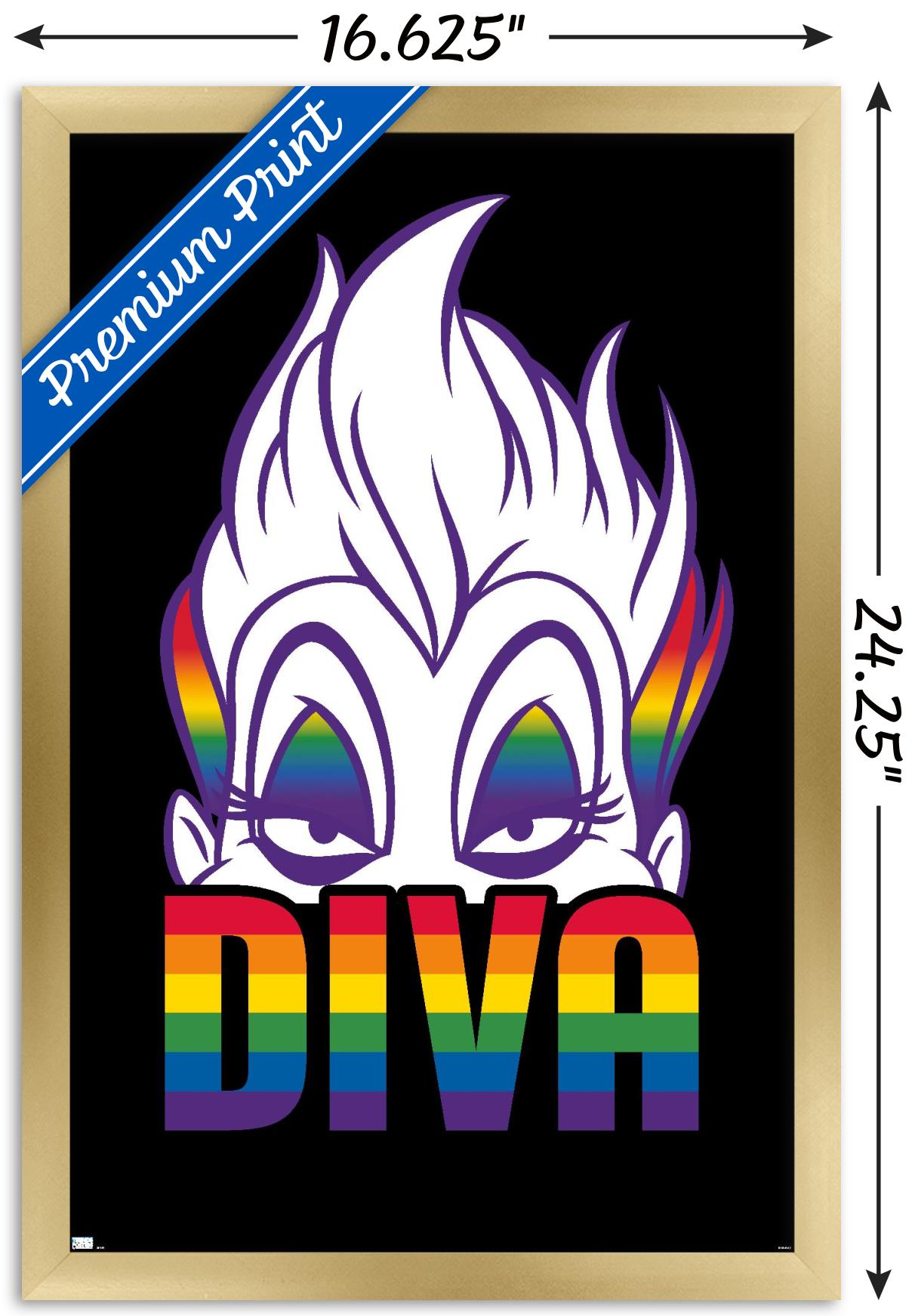 Disney - Ursula - Diva Wall Poster, 14.725" x 22.375", Framed