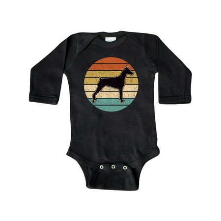 

Inktastic Doberman Dog Retro Sunset Gift Baby Boy or Baby Girl Long Sleeve Bodysuit