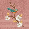thumbnail image 2 of Authentic Hotel and Spa  Turkish Cotton Blue Bird Embroidered Tea Rose 4-piece Hand Towel Set, 2 of 2