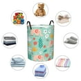 thumbnail image 6 of Balery Elephant and Flowers Round Laundry Basket with Handles Waterproof Freestanding Laundry Hamper for Clothes Toys in the Dorm and Family-Small, 6 of 8