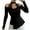 #197-Black, variant on Craaazy Womens Shirts Hollowed Out Off Shoulder Decal Pleated Curved Hem Slim Versatile Top Gifts For Women