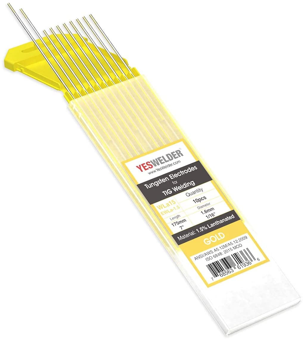 WeldingCity TIG Tungsten Electrodes – 10-Pack 1.5% Lanthanated Gold, 0.040" & 1/16" Assorted 5 thumbnail image