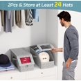 thumbnail image 2 of Hat Storage AOODA, apilable, para 24 gorras de béisbol, color gris, 2 of 7