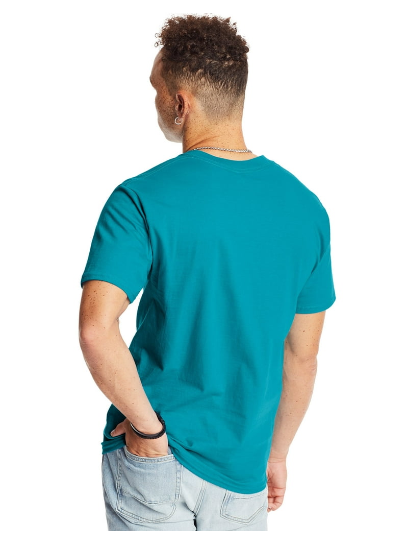 Hanes Beefy-T Unisex Short Sleeve T-Shirt Teal S - Walmart.com