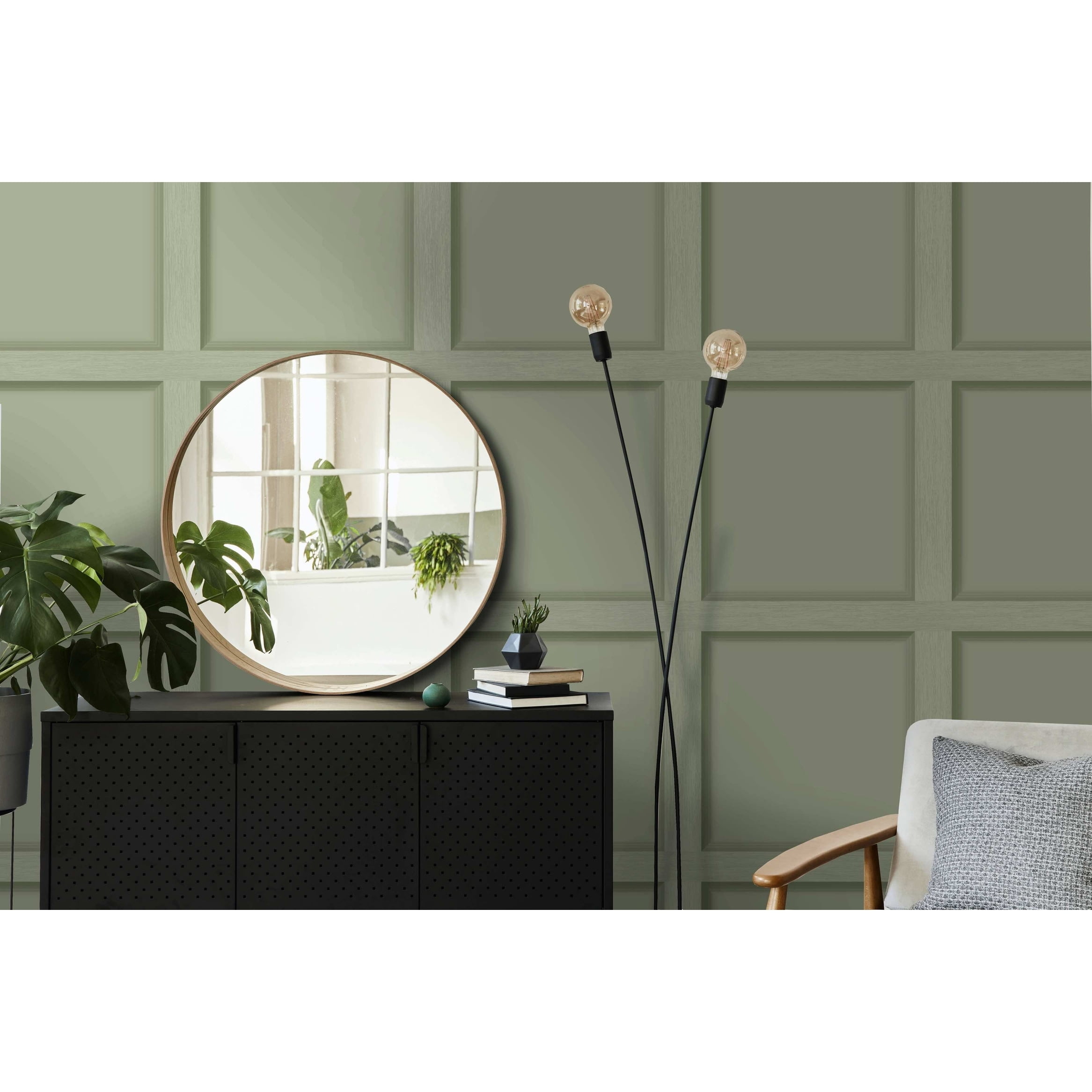 Holden Modern Faux Wood Panel Non-Pasted Wallpaper - 396 in x 20.8 in Sage Green