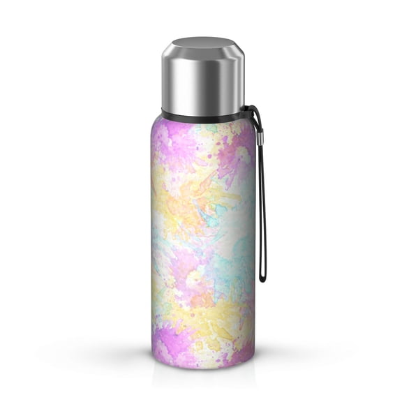20oz Stainless Steel Vacuum Insulated Coffee Mug with Tea Infuser and Cup Lid, Fluid Smoke Aurora Art Style