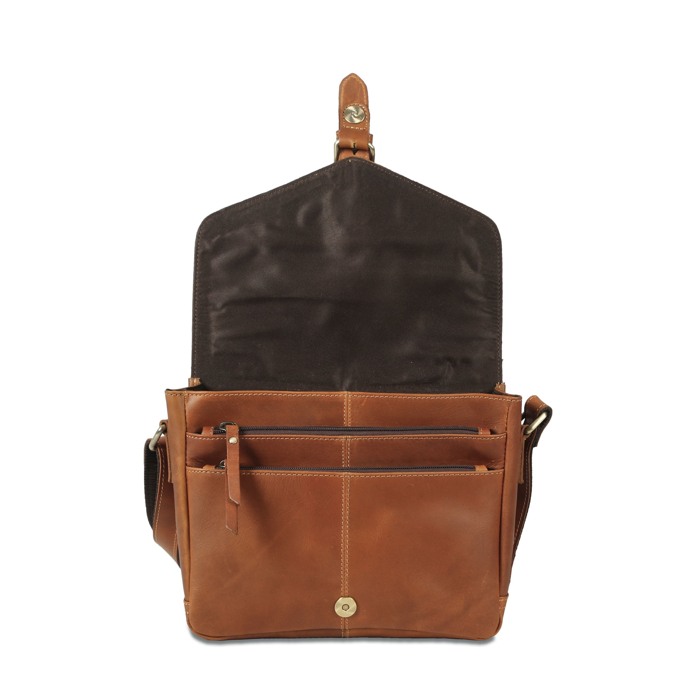 Komal's Passion Leather Women's Premium Buffalo Leather Crossbody Shoulder Bag, Brown