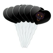 GRAPHICS AND MORE Black Panther Leopard Jaguar Face Tribal Heart Love Cupcake Picks Toppers Decoration Set of 6