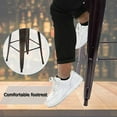 thumbnail image 5 of FDW Metal Bar Stool Set of 2 Height Adjustable 30 Inches Stackable Barstools Low Backrest Kitchen Chairs Patio Chairs Dining Stool Tolix Style Bar Stools,Black, 5 of 5