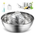 thumbnail image 1 of Oneisall Fuente de Agua para Gatos de 2 L/67 Oz, Fuente de Agua de Acero Inoxidable 304 para Gatos en el Interior, Fuente de Agua para Mascotas con 3 Filtros y Bomba Silenciosa, Tazón de Agua para, 1 of 8