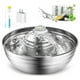 thumbnail image 1 of Oneisall Fuente de Agua para Gatos de 2 L/67 Oz, Fuente de Agua de Acero Inoxidable 304 para Gatos en el Interior, Fuente de Agua para Mascotas con 3 Filtros y Bomba Silenciosa, Tazón de Agua para, 1 of 8