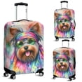 thumbnail image 2 of Hippie Yorkshire Terrier Portrait Watercolor Tie-Dye Vintage Styles Travel Luggage Cover Yorkie Dog Lover Gifts Suitcase Dust Protective Decor - 00014, 2 of 5