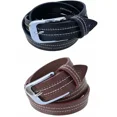 thumbnail image 2 of Genuine Leather Belts for Men 1.5" Wide, Dress and Casual Belt with Classic Metal Buckle, Durable and Stylish Waist Belt for Work or Everyday Wear, 2 of 4