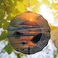 thumbnail image 3 of Serene Metal Hanging Wind Spinner with Circular Pattern Design - Perfect Wind Chime for Yard and Garden Decor at Sunset, 3 of 6