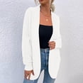 thumbnail image 2 of Lovskoo 2024 Cardigan Sweaters for Women Open Front Solid Color Cable Knit Loose Knitwear Oversized Winter Outerwear Tops White, 2 of 6