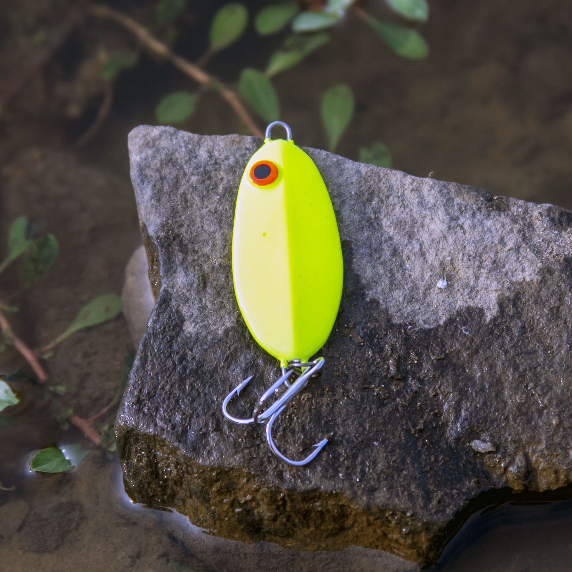 Bomber Slab Fishing Spoons 1 3/4" Fluorescent Yellow 7/8 oz.
